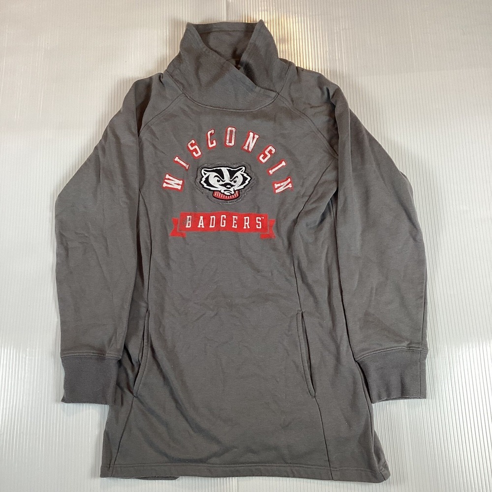 Box Seat Womens Wisconsin Badger Sweatshirt Sz S Long Sleeve Gray Pullover